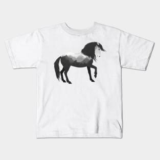 Dramabite Wild Horse Mustang Equine Double Exposure Wildlife Animal Kids T-Shirt